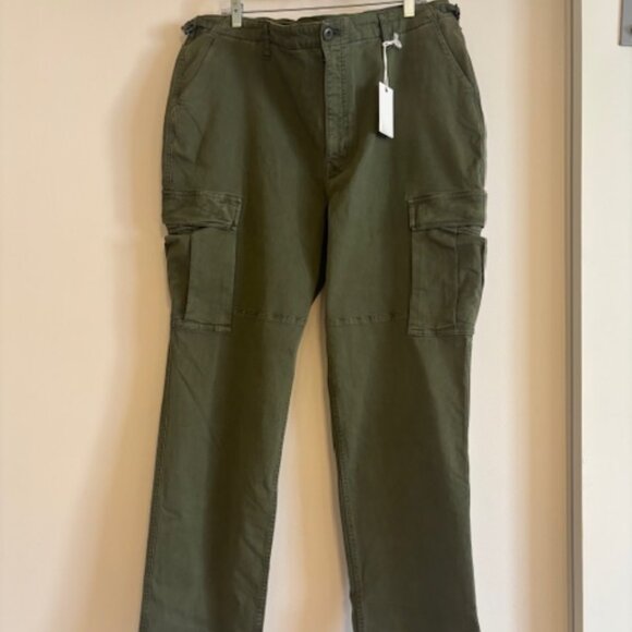 NWT Good American Uniform Cargo Pants Women Fatigue Green size 14/15